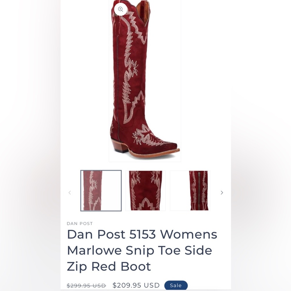 Dan Post Marlow suede
Western cowgirl boot